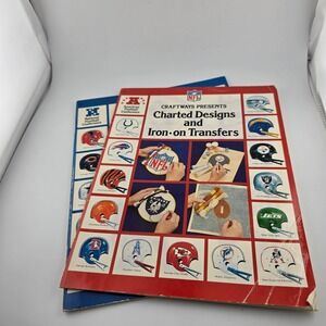 VTG Craftways NFL Charted Designs Iron-On Transfers Craft‎ Book Football Helmets
